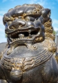 Foo Dog Guardian Lions Large Resin &  Lava Stone Garden Sculptures 60"